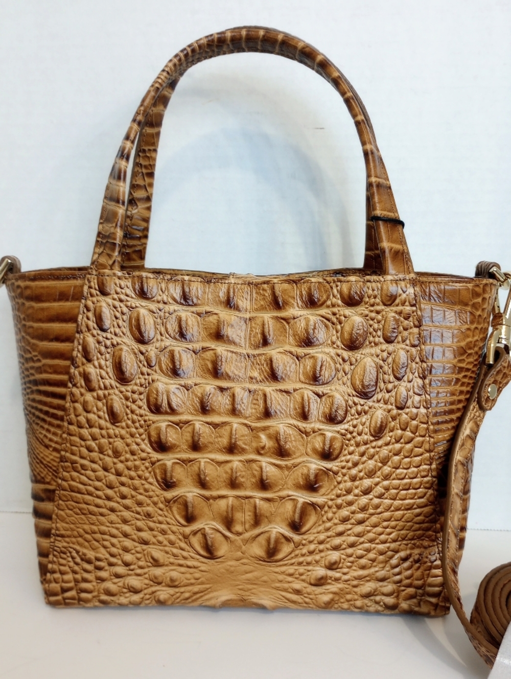 SOLD NWT Brahmin Small Mona Croc Embossed Leather Crossbody Satchel Purse - Picture 5 of 14